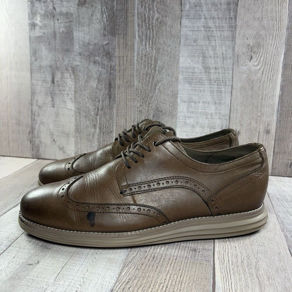 Cole Haan Original Grand Wingtip Oxford Men's Size 8 Leather Shoes Truffle Brown